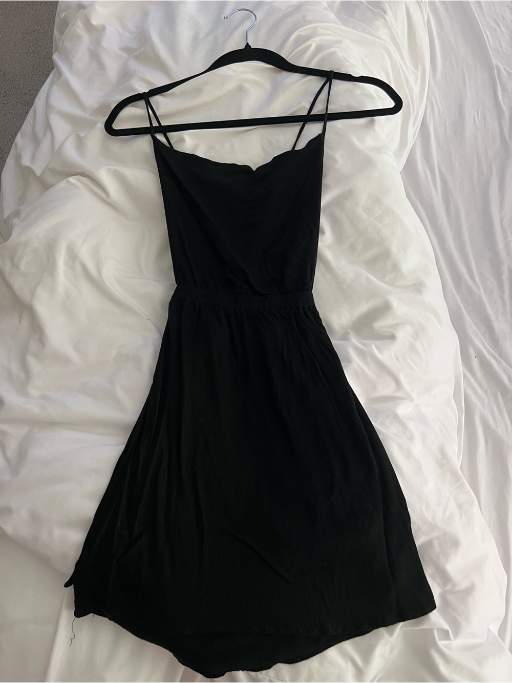 Glassons Black Cowl Neck Spaghetti Strap Mini Dress